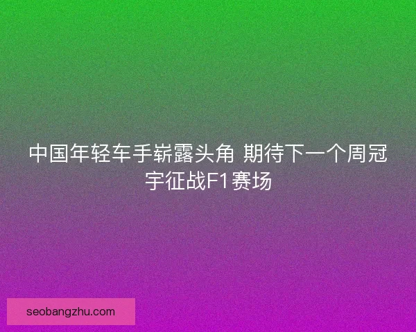 中国年轻车手崭露头角 期待下一个周冠宇征战F1赛场 中国年轻车手崭露头角 期待下一个周冠宇征战F1赛场